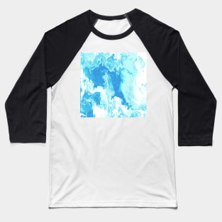 Blue and White Marble Baseball T-Shirt